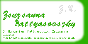 zsuzsanna mattyasovszky business card